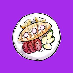 手绘美食佳肴素材中餐