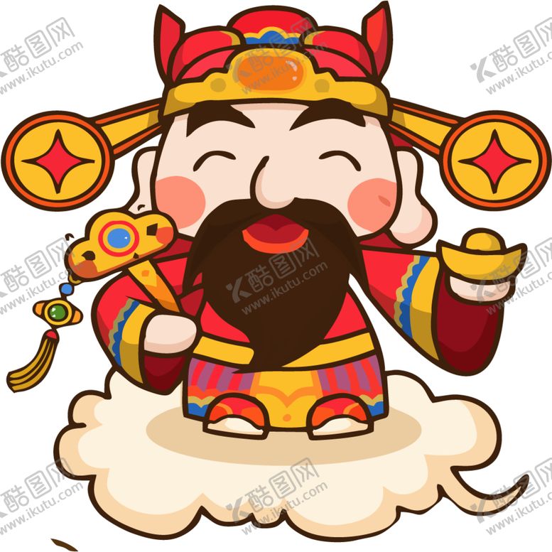 编号：99796510071934187182【酷图网】源文件下载-新年财神拜年PNG素材