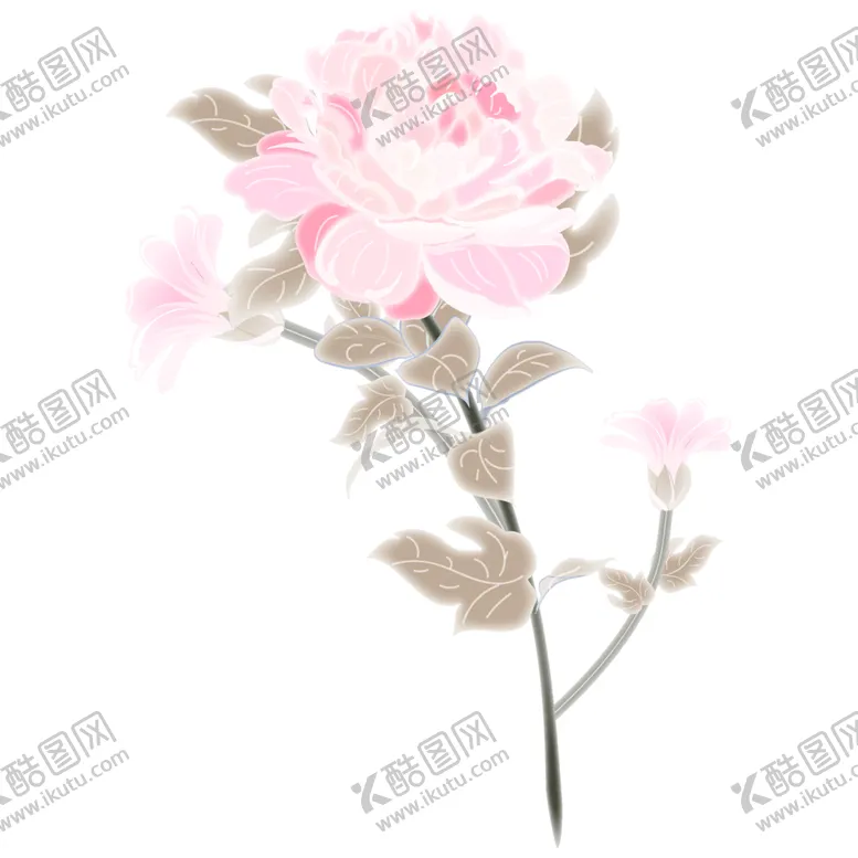 编号：33506001300855403700【酷图网】源文件下载-梦幻水彩牡丹花清明清明节