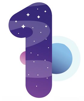 蓝紫色天空数字1