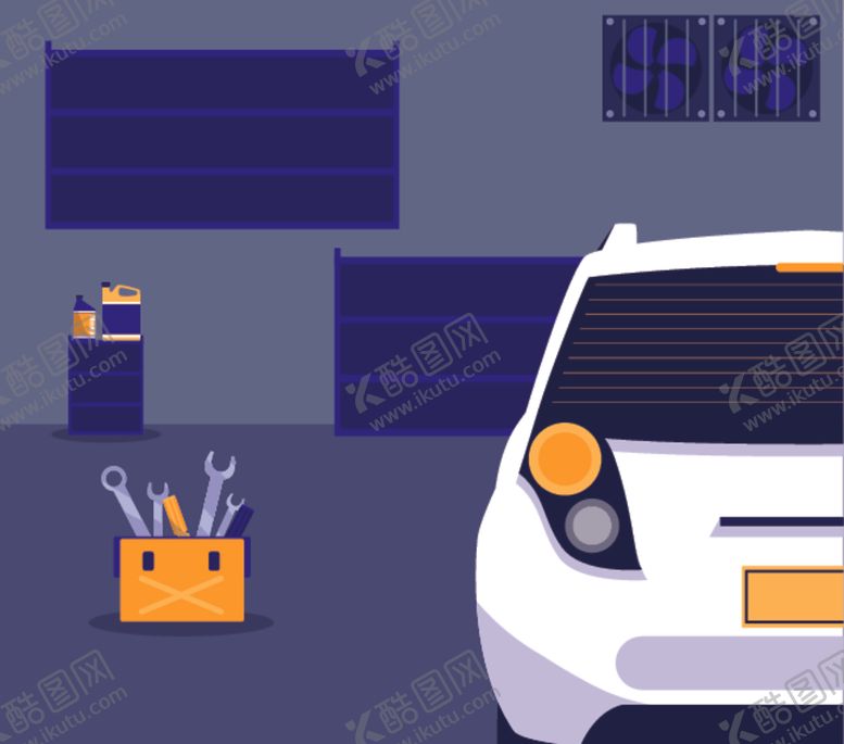 编号：90678210131307445451【酷图网】源文件下载-汽车修理主题插画
