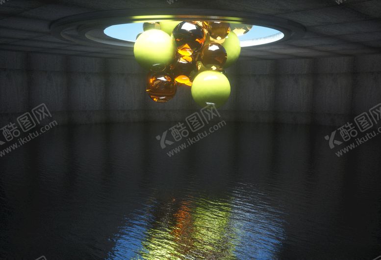 编号：77129709300033422598【酷图网】源文件下载-C4D圆球环境渲染