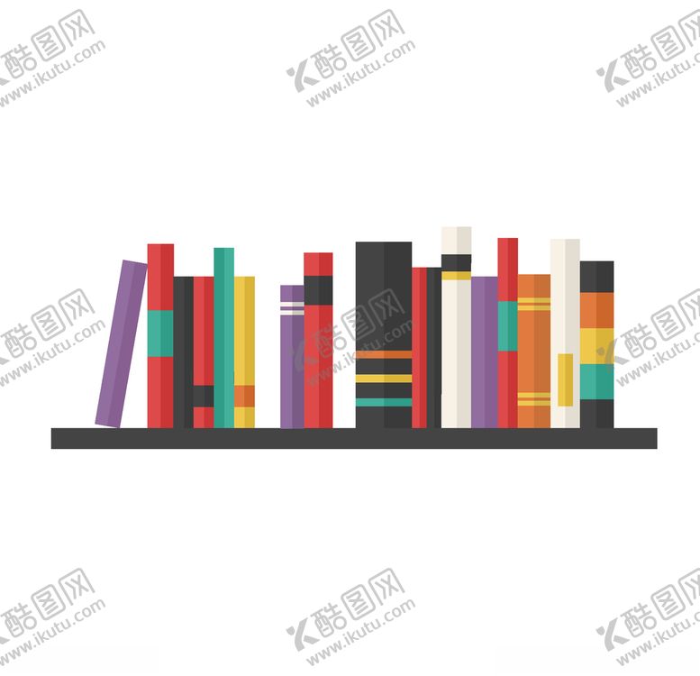 编号：36217710221540242209【酷图网】源文件下载-书架上的摆放书本插画元素