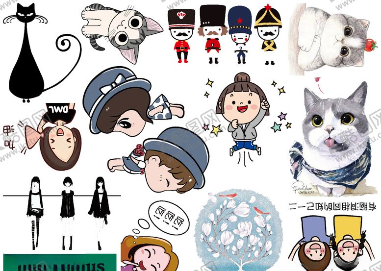 编号：51885010091605108996【酷图网】源文件下载-卡通人物贴画