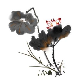 水墨素材毛笔画素材墨迹素材