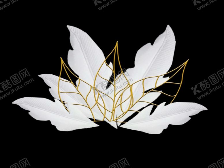 编号：80441109140059468883【酷图网】源文件下载-白金色大型铁艺羽毛