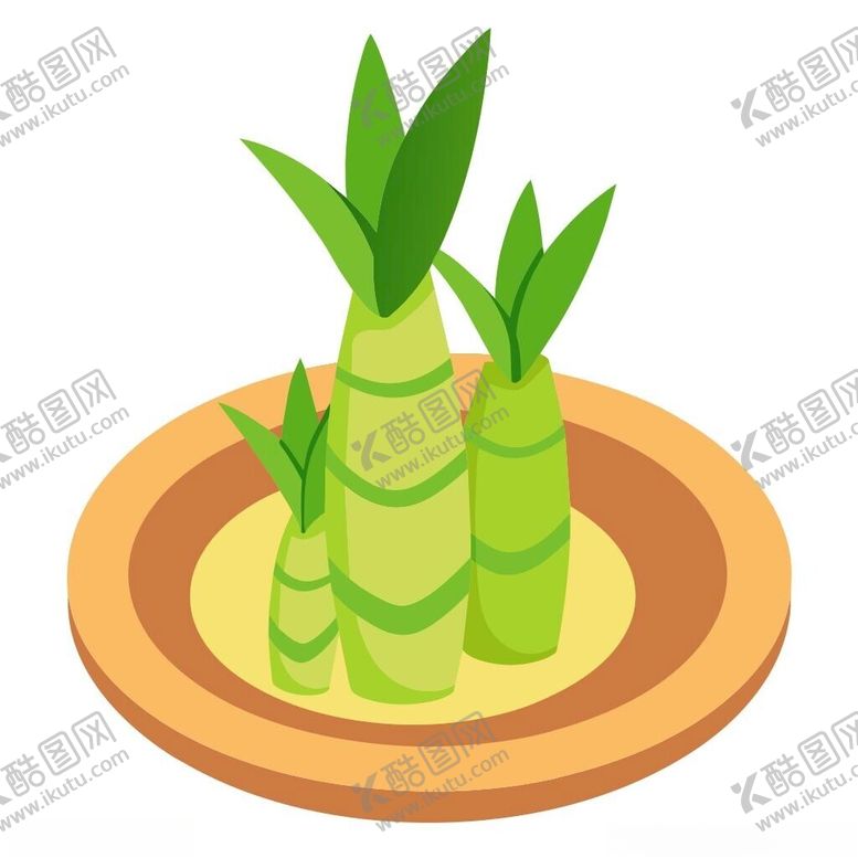 编号：61906002161618249371【酷图网】源文件下载-盘子里的竹笋