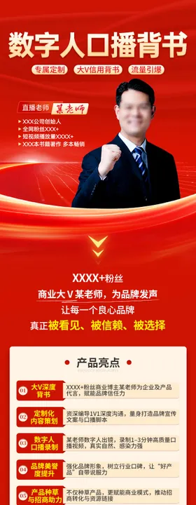 AI数字人口播宣传长图