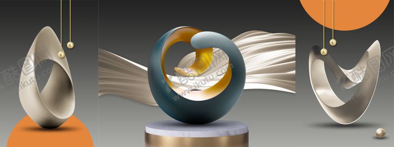 编号：13575611021229541620【酷图网】源文件下载-现代客户三联画