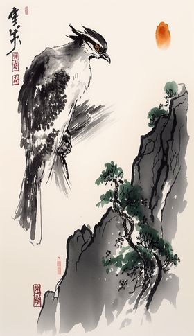 国画山鹰图