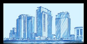 手绘城市素材背景
