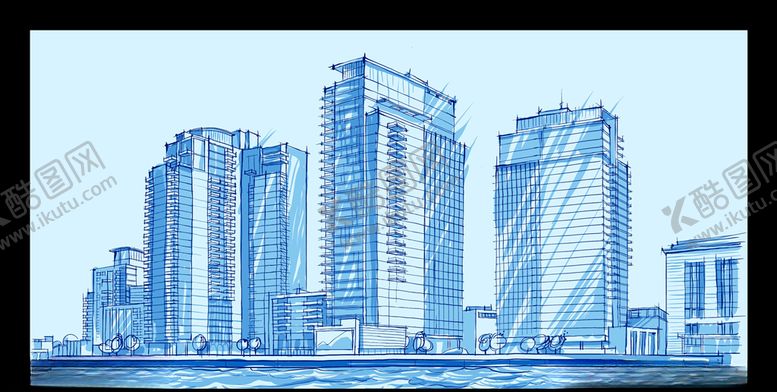 编号：43217610180725445977【酷图网】源文件下载-手绘城市素材背景