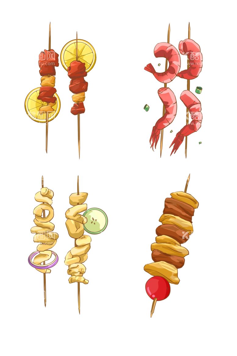 编号：89881612031520455701【酷图网】源文件下载-烤串烧烤国潮手绘串串烧