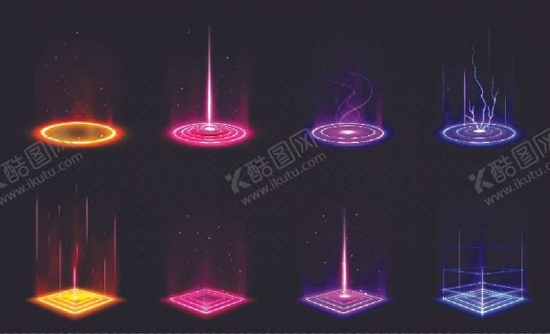 编号：68844303062259429655【酷图网】源文件下载-抽象发光光束矢量插画