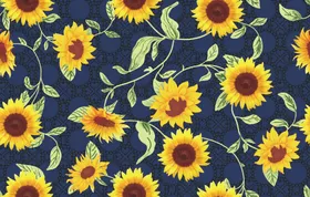 向日葵蓝色底纹小碎花童装