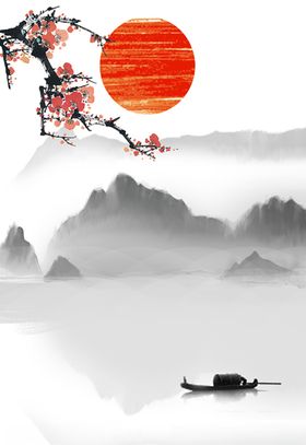 中国风古典水墨民俗古风装饰画