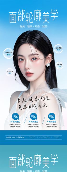 医美面部轮廓美学宣传海报