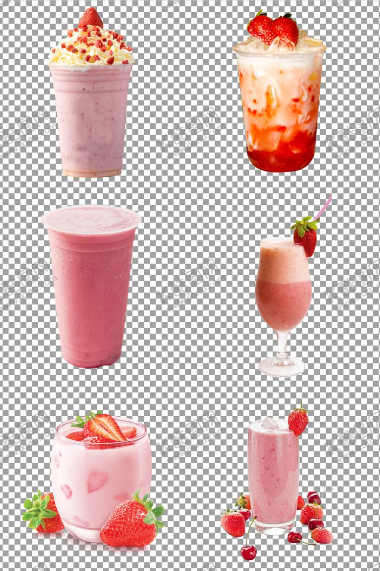 编号：44059609210701571156【酷图网】源文件下载-夏日冷饮草莓果汁