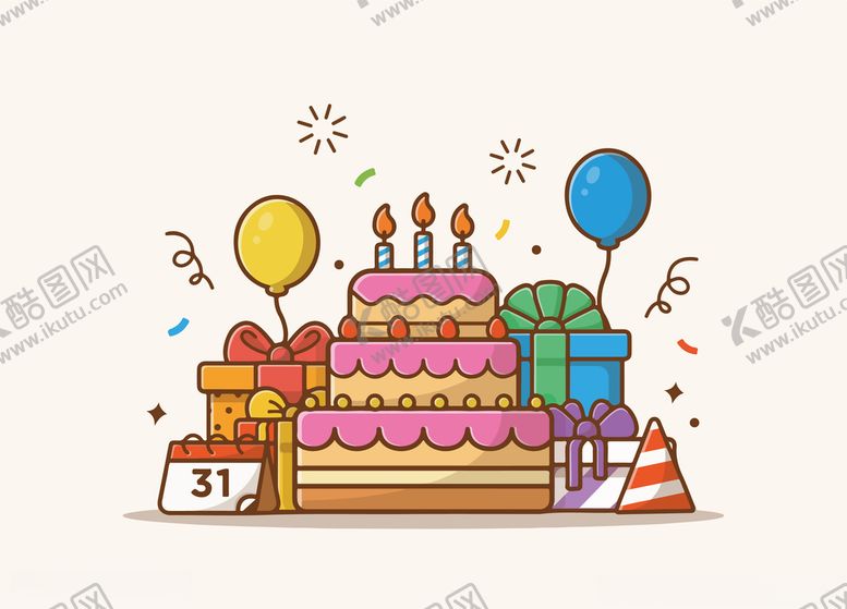 编号：11723704260813397617【酷图网】源文件下载-生日蛋糕