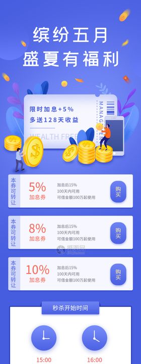 金融投资理财活动h5营销长图