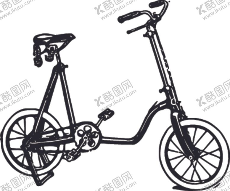 编号：34680805080539534229【酷图网】源文件下载-黑白手绘自行车