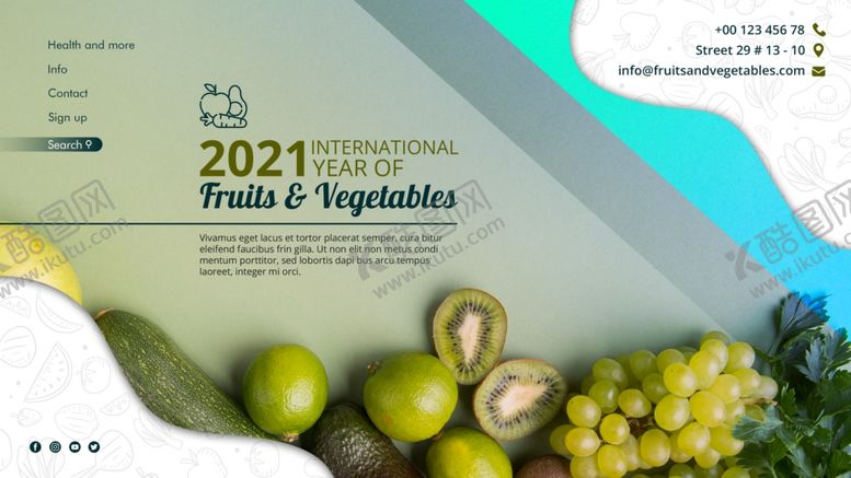 编号：91341603130723574957【酷图网】源文件下载-新鲜果蔬主题登录页海报