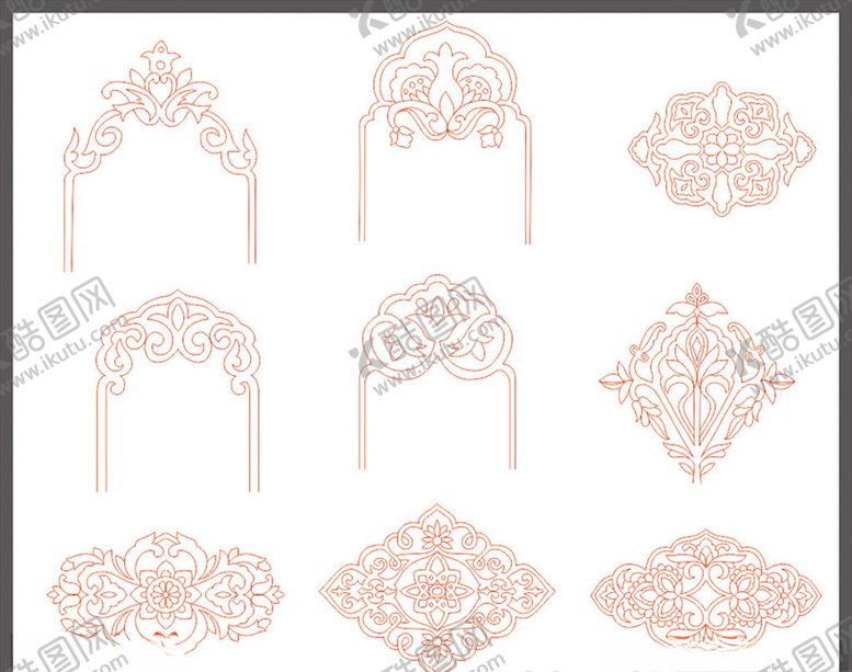 编号：97941310202048575419【酷图网】源文件下载-花边角花仿古花纹