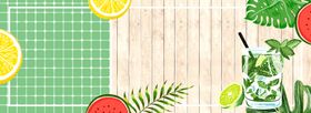清新夏季水果饮料海报