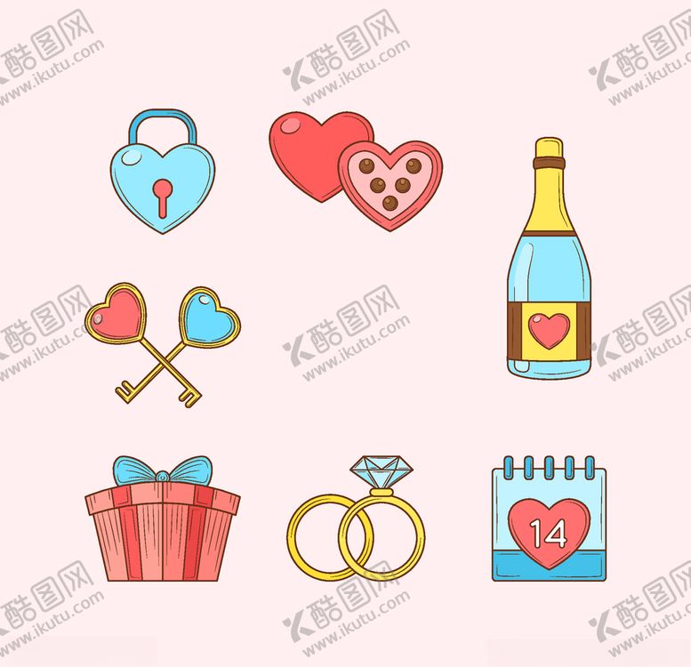 编号：18209705160227503379【酷图网】源文件下载-浪漫情人节元素