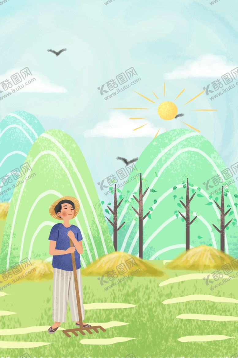 编号：41841207090334252005【酷图网】源文件下载-卡通背景秋收播种秋天
