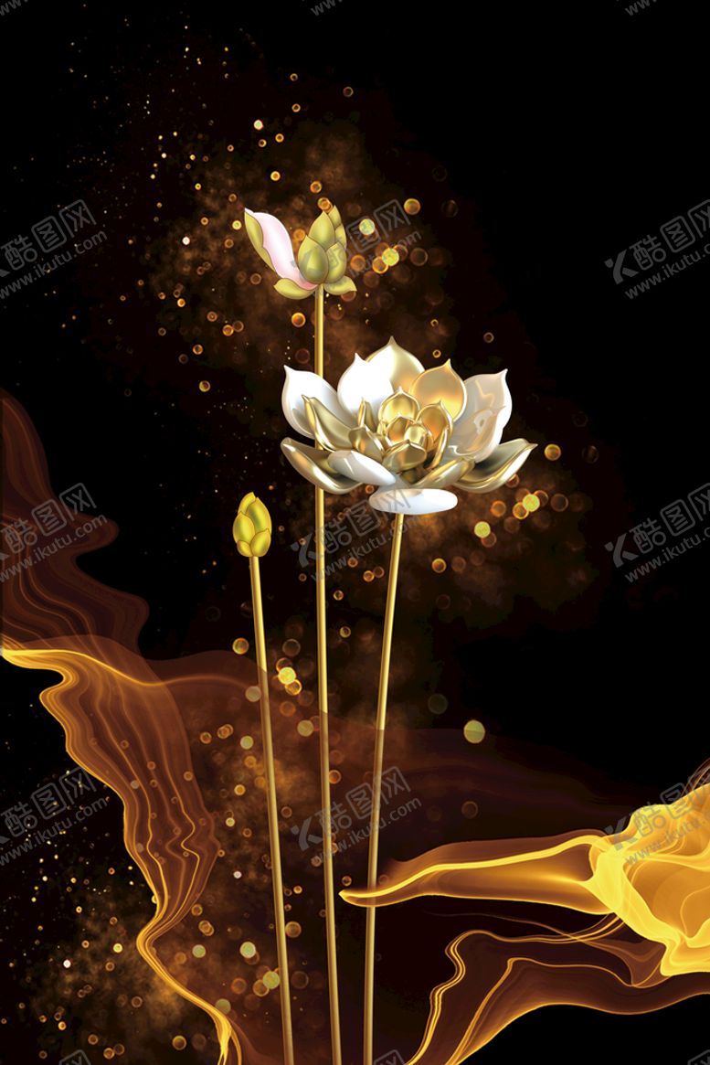 编号：08650911190702341072【酷图网】源文件下载-火里种金莲晶瓷画