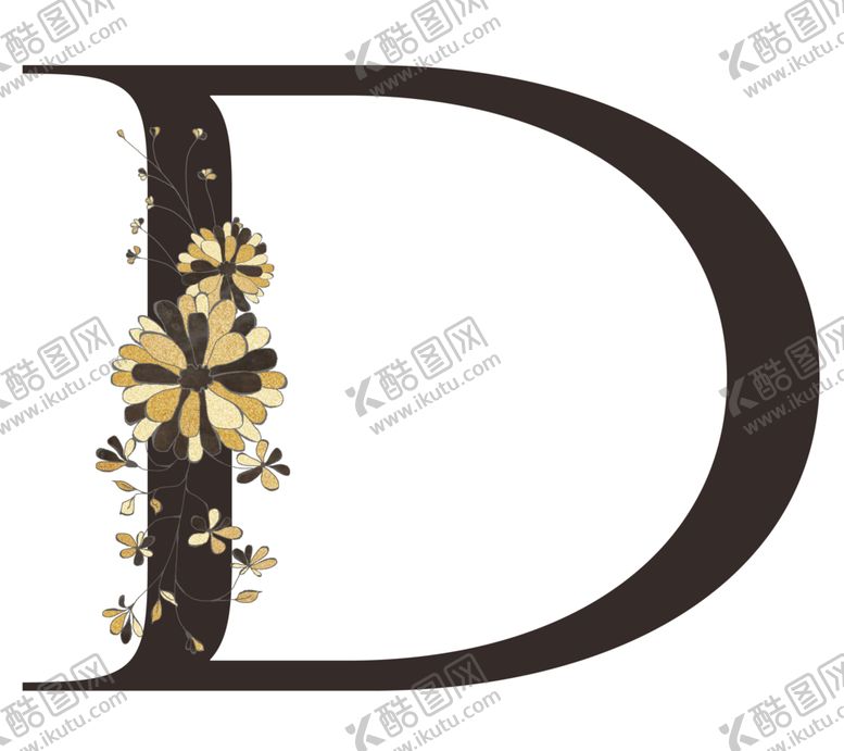 编号：85290706190922436359【酷图网】源文件下载-手绘花叶字母