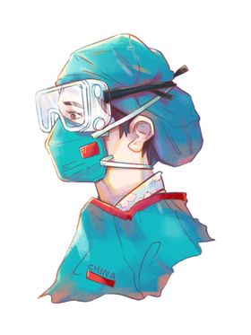 医生人物女性插画卡通海报素材