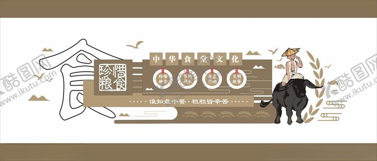 编号：59142412081107051310【酷图网】源文件下载-珍惜粮食文化墙