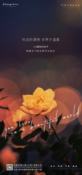 妇女节海报盛开花束公历日