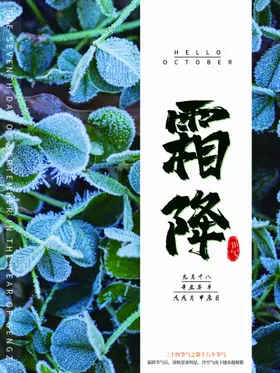 霜降节气广告问侯海报