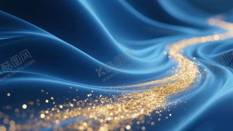 编号：68117204030240517992【酷图网】源文件下载-蓝金流动质感背景纹理