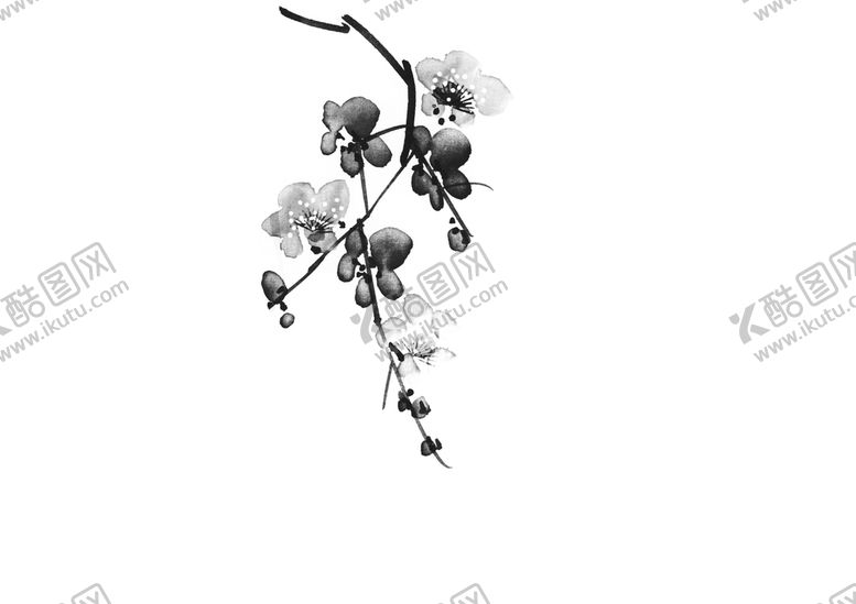 编号：95083609121557042361【酷图网】源文件下载-水墨梅花画