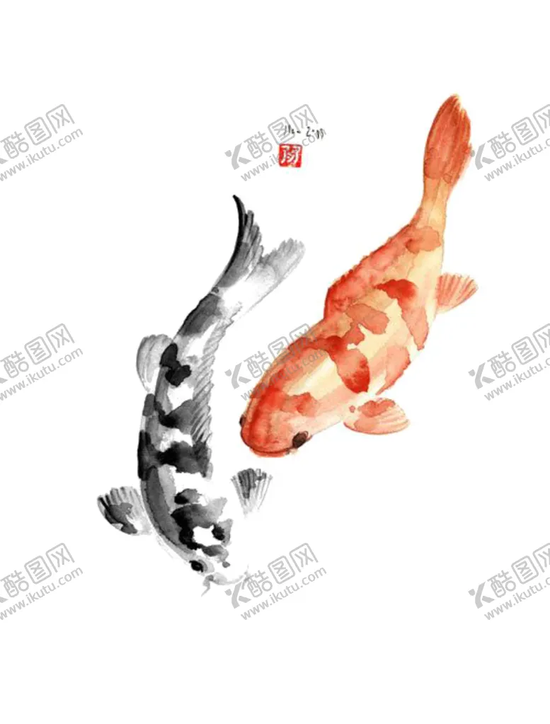 编号：55464404190331442423【酷图网】源文件下载-水墨墨迹鲤鱼