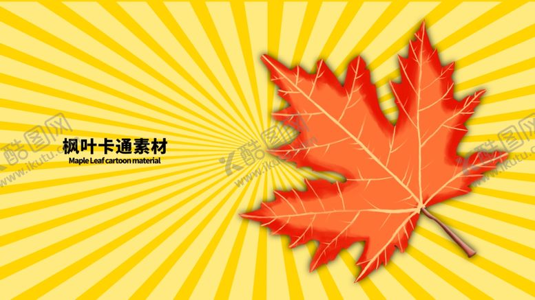 编号：73210409240909137997【酷图网】源文件下载-分层黄色放射左右枫叶手绘素材