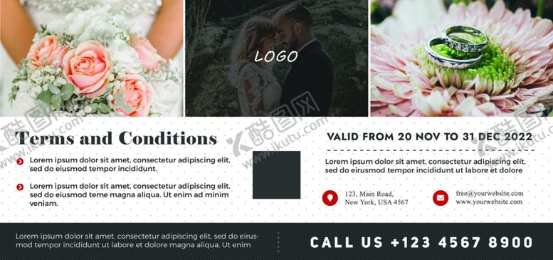 编号：84791909150338147578【酷图网】源文件下载-婚纱摄影优惠券背面