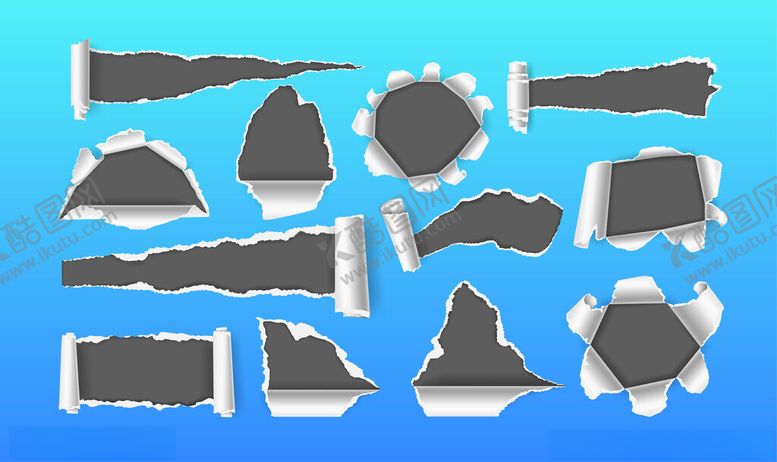 编号：78389104250315324277【酷图网】源文件下载-破损撕裂纸张