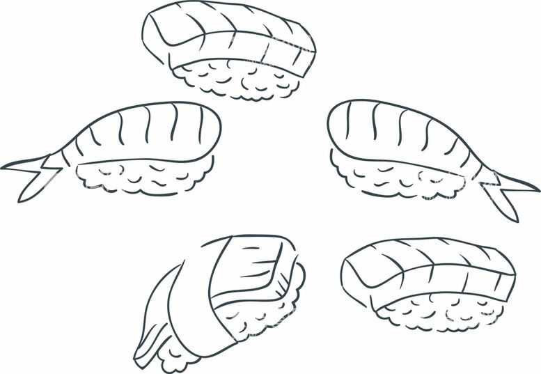 编号：67139209281029478376【酷图网】源文件下载-手绘寿司