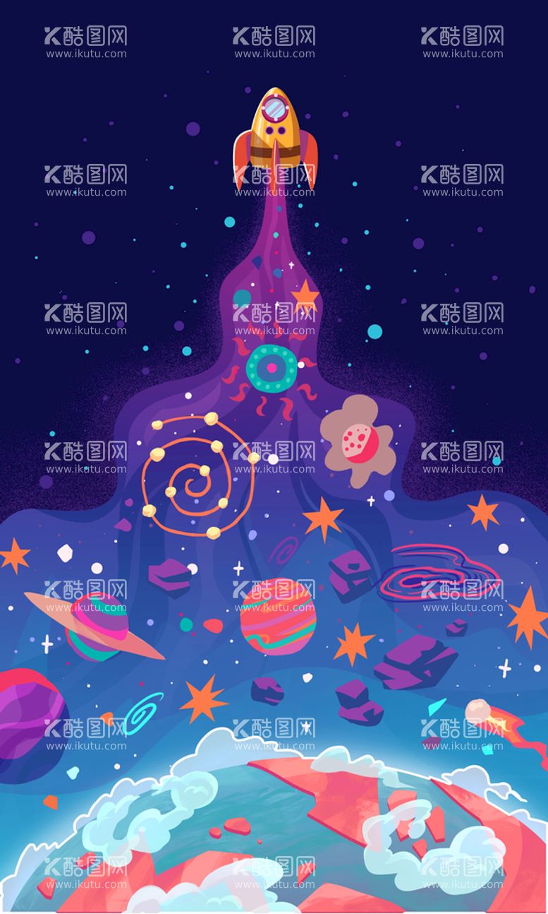 编号：43065010230008508834【酷图网】源文件下载-太空星球插画