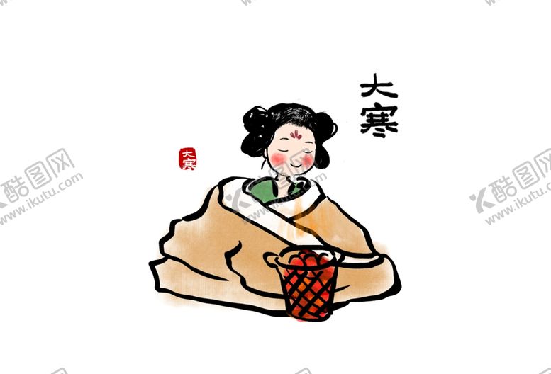 编号：95080204180339137137【酷图网】源文件下载-二十四节气汉服少女