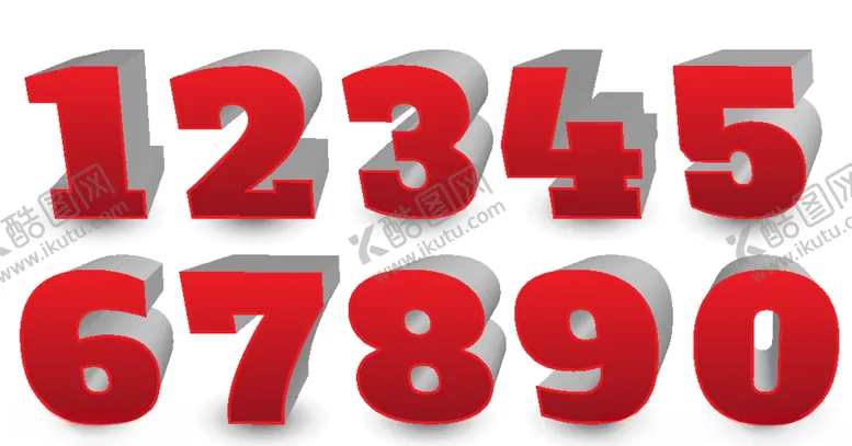 编号：10007605090304406274【酷图网】源文件下载-红色立体数字