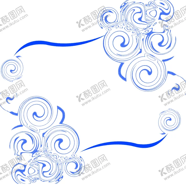 编号：76385601201422464185【酷图网】源文件下载-迷幻蓝色涟漪旋涡花沙画边框可商