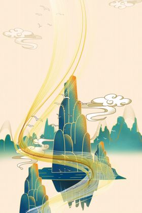中国风山