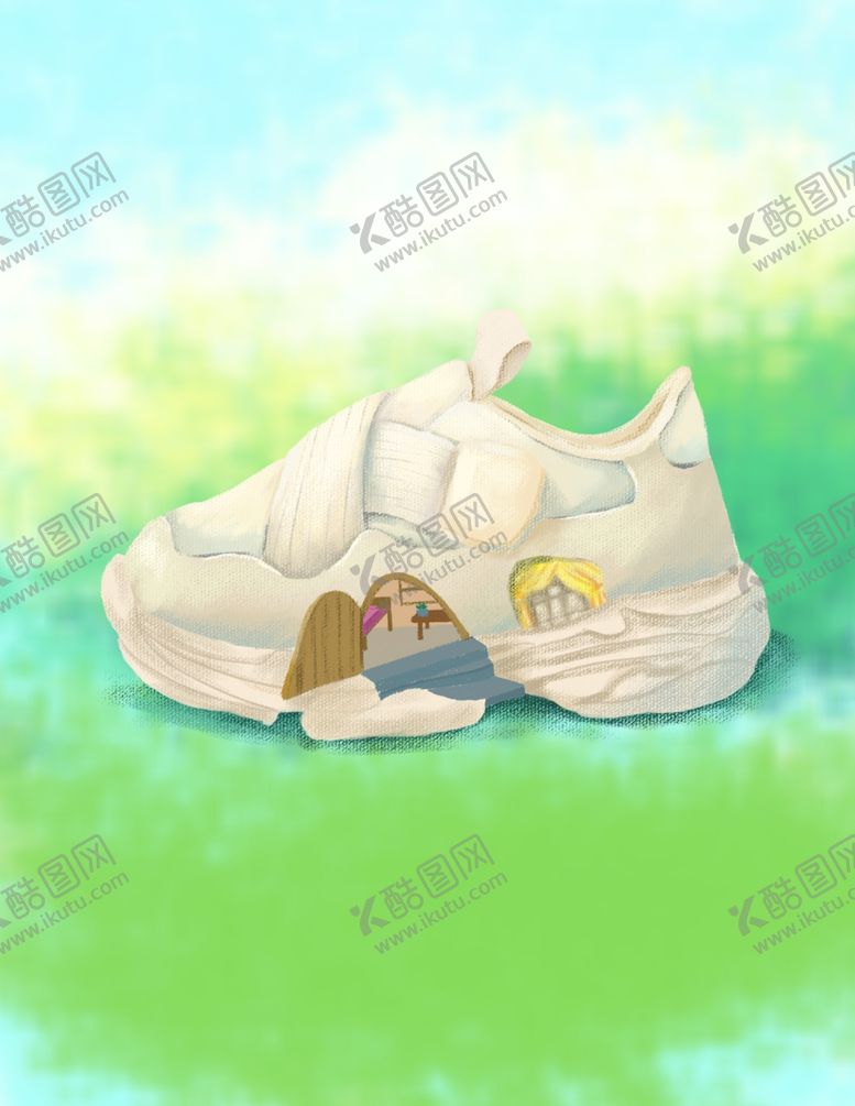 编号：77468006261857367284【酷图网】源文件下载-创意手绘小白鞋