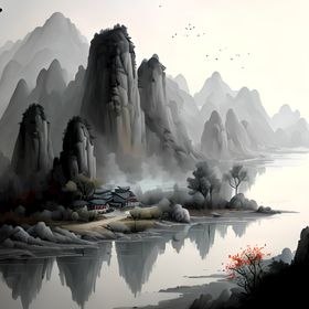 中国风山水组全画